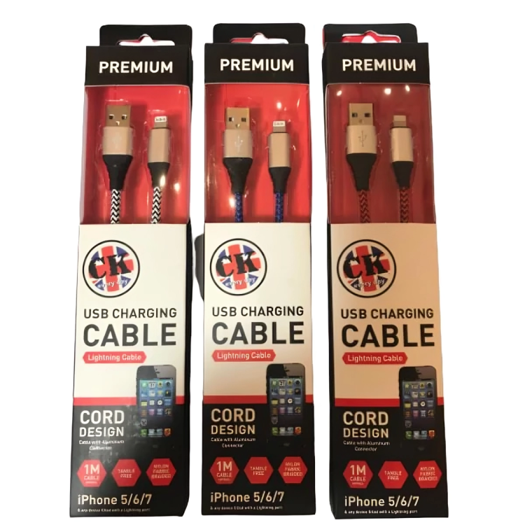CK Charging Cable Cord Design USB to iPhone With 1M Length CK Charging Cable Cord Design USB to iPhone With 1M Length